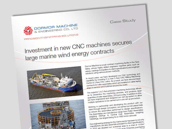 Investment in new CNC machines secures large marine wind energy contracts